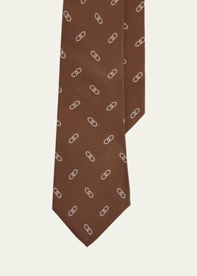 Men's Linked Ovals Silk Tie