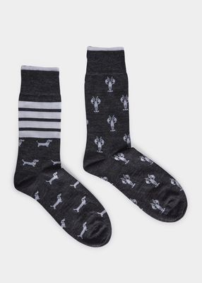 Men's Lobster & Hector Mid Calf Socks