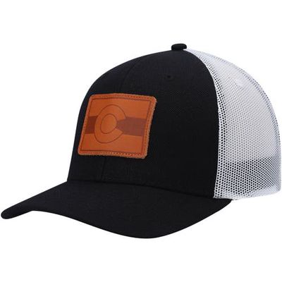 Men's Local Crowns Black Colorado Leather State Applique Trucker Snapback Hat