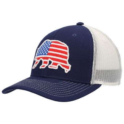 Men's Local Crowns Navy USA Animal Collection Bear Trucker Snapback Hat