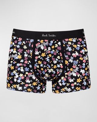 Men's Logo and Flower Cotton-Stretch Trunks