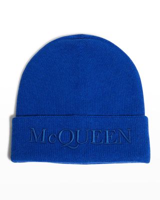 Men's Logo-Embroidered Cashmere Beanie Hat