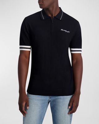 Men's Logo-Embroidered Short-Sleeve Polo Sweater