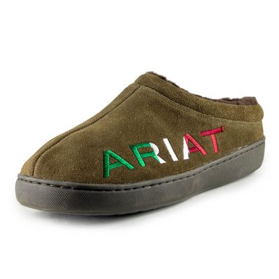 Men's Logo Hooded Back Slipper Casual Shoes in Stone Mexico, Size: 8 D / Medium by Ariat