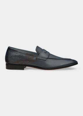 Men's Lorenzo Kangaroo Leather Scritto Loafers