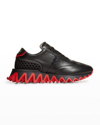 Men's Loubishark Flat Leather Red-Sole Runner Sneakers