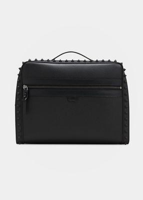Men's Loubitown Spike Leather Shoulder Bag
