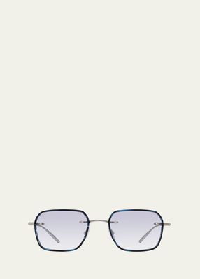 Men's Louie Titanium and Acetate Square Sunglasses