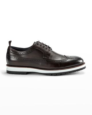 Men's Louis Hybrid Wing-Tip Leather Derby Shoes