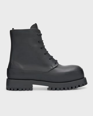 Men's Lug-Sole Leather Combat Boots