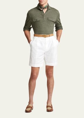 Men's Luxe Linen Polo Shirt