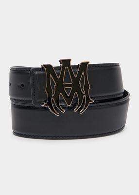 Men's M.A. Buckle Leather Belt