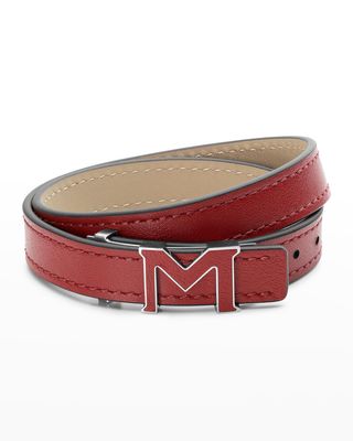Men's M Gram Leather Bracelet - Red