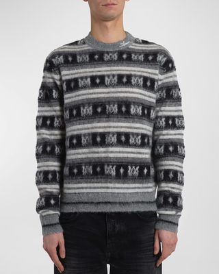 Men's MA Monogram Striped Sweater