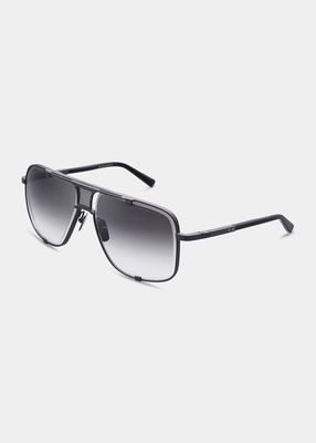 Men's Mach Five Metal-Acetate Aviator Sunglasses