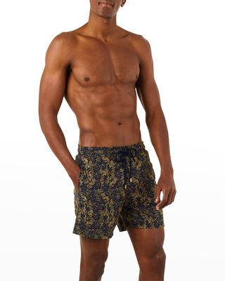 Men's Maestro Fish-Print Swim Shorts