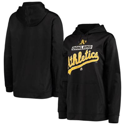 Men's Majestic Black Oakland Athletics Mighty Moments Pullover Hoodie