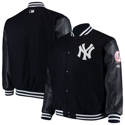 Men's Majestic Navy New York Yankees Big & Tall On-Field Authentic Collection Full-Snap Jacket