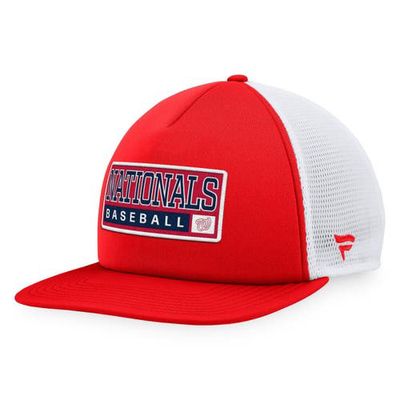 Men's Majestic Red/White Washington Nationals Foam Trucker Snapback Hat