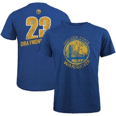 Men's Majestic Threads Draymond Green Royal Golden State Warriors Name & Number Tri-Blend T-Shirt