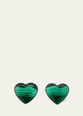 Men's Malachite Heart Cufflinks