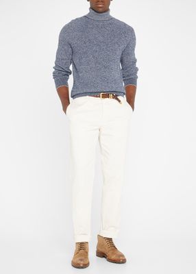 Men's M&eacute;lange Cashmere Turtleneck Sweater