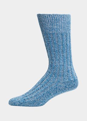 Men's M&eacute;lange-Knit Crew Socks