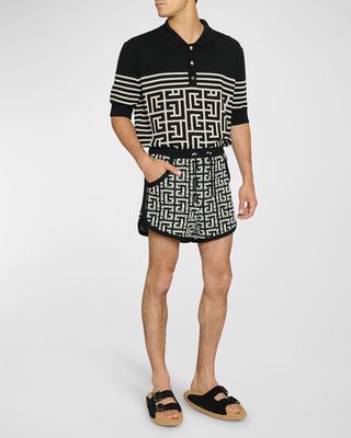 Men's Marble Monogram Knit Shorts