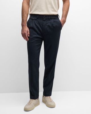 Men's Marcellus Pleated Stretch Twill Trousers