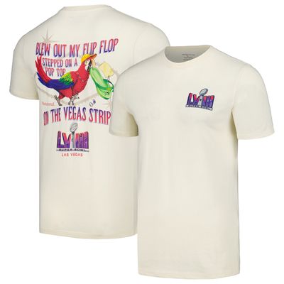 Men's Margaritaville Cream Super Bowl LVIII Blew Out My Flip Flop T-Shirt