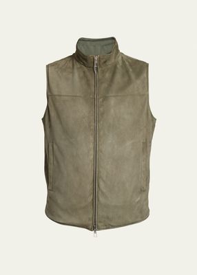 Men's Marlin Suede and Nylon Reversible Vest