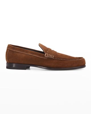 Men's Mason Suede-Leather Penny Loafers