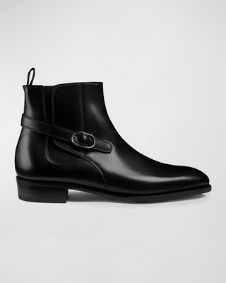 Men's Masons Buckle-Strap Leather Chelsea Boots