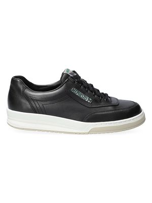 Men's Match Leather Tennis Sneakers - Black - Size 7
