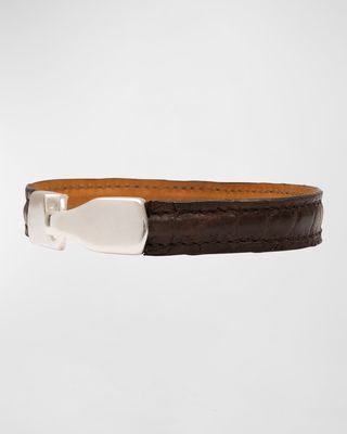 Men's Matte Alligator Leather Bracelet