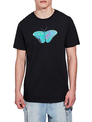 Men's Max Butterfly Cotton T-Shirt - Black - Size Small - Black - Size Small