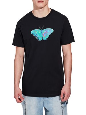Men's Max Butterfly Cotton T-Shirt - Black - Size XS - Black - Size XS