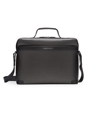 Men's Medium Carbon Fiber Briefcase - Black - Black