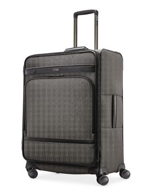 Men's Medium Journey Expandable Spinner Suitcase - Black Herring Bone - Black Herring Bone