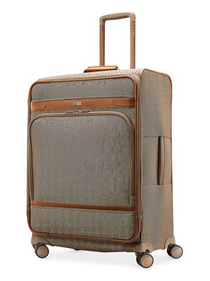 Men's Medium Journey Expandable Spinner Suitcase - Terraccotta Herring Bone - Terraccotta Herring Bone