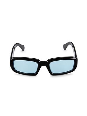 Men's Mektoub 53MM Rectangular Sunglasses - Black Blue
