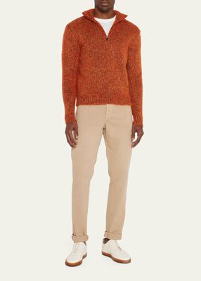 Men's Mélange Knit Half-Zip Sweater