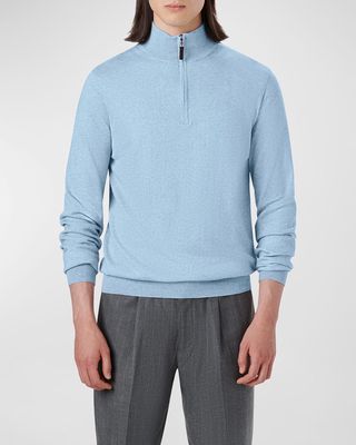 Men's Melange Quarter-Zip Sweater