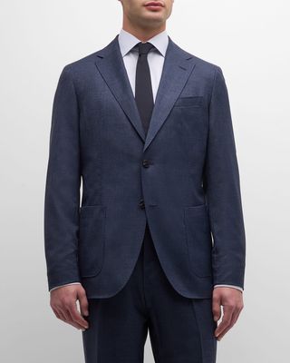 Men's Melange Wool Two-Button Suit