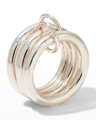 Men's Mercury Sterling Silver 3-Link Ring, Size 9.5