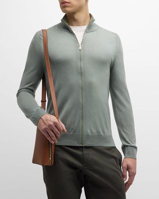 Men's Merino Wool Full-Zip Sweater