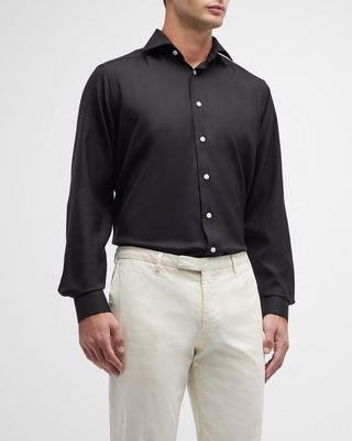 Men's Merino Wool Solid Dress Shirt