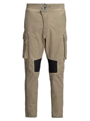 Men's Mesh-Accent Tapered Cargo Pants - Kaki Clair - Size 36