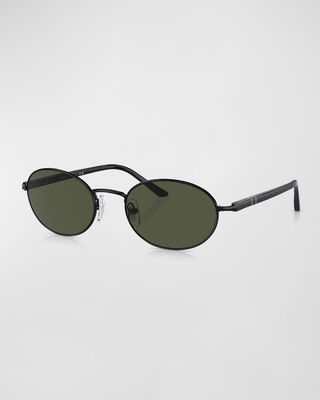 Men's Metal Oval Sunglasses