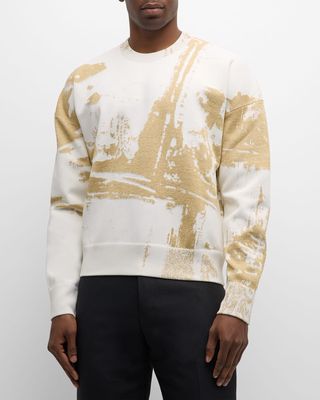 Men's Metallic Drop-Shoulder Sweater